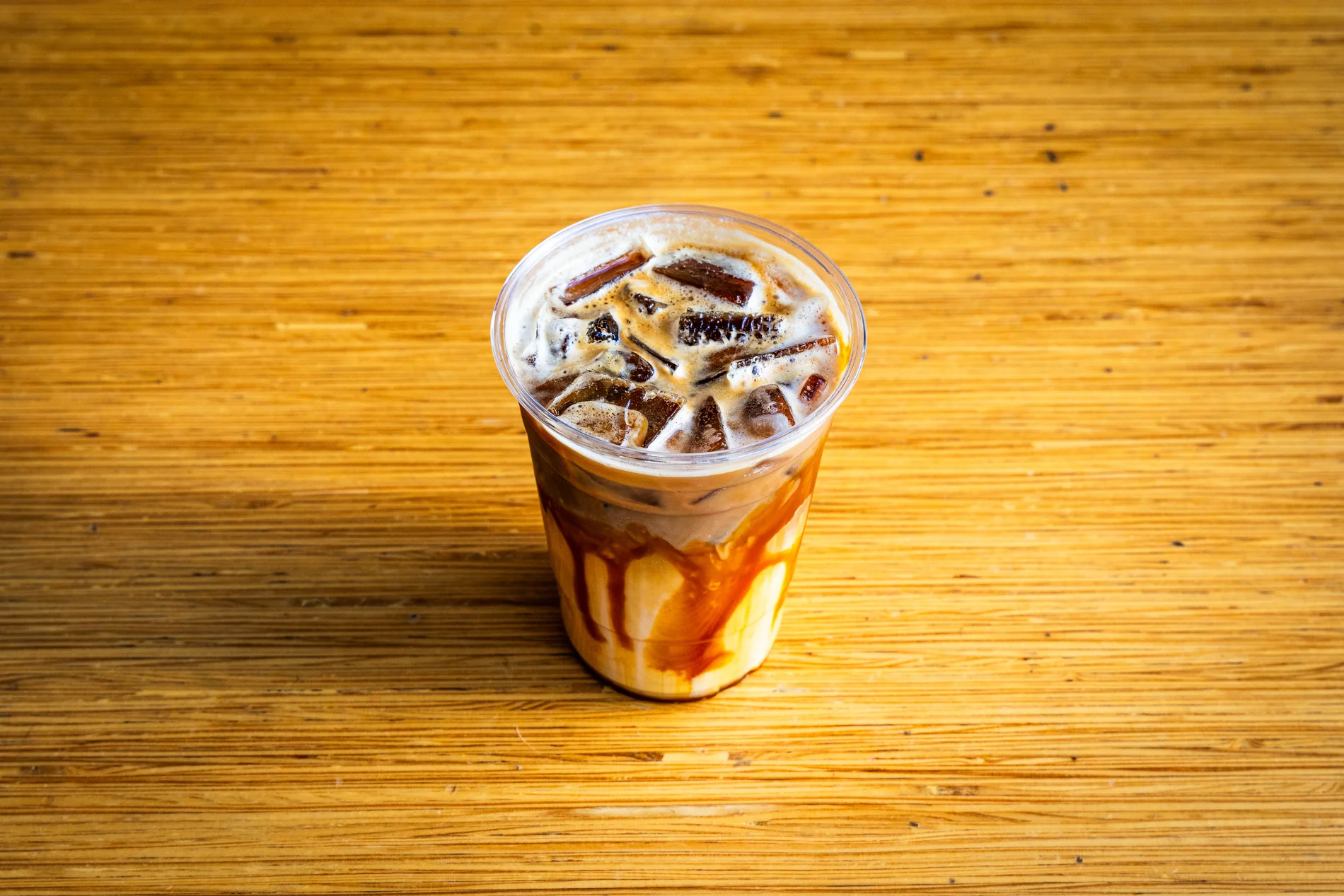 Iced coffee with caramel