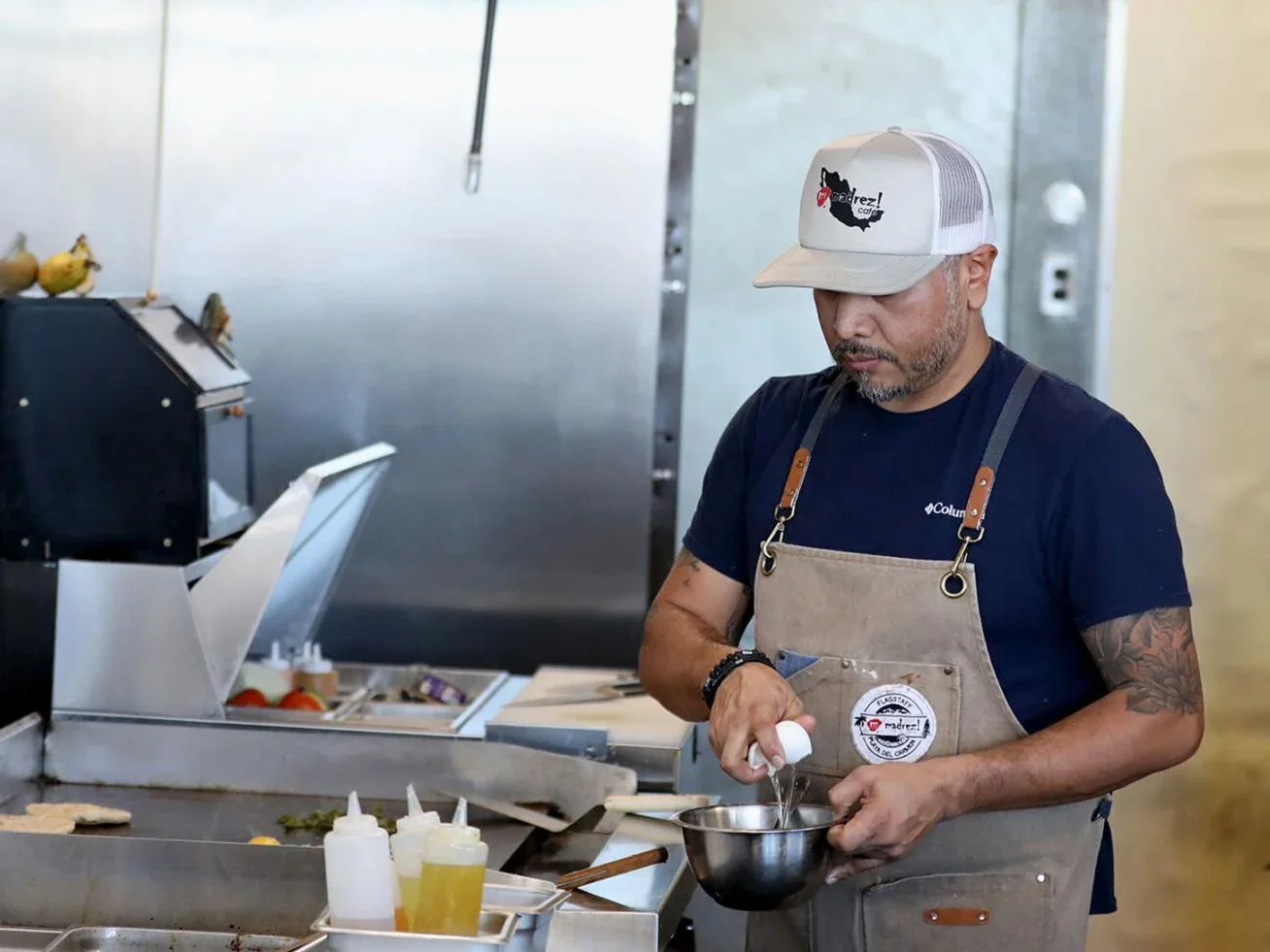 Cooking in the kitchen of the Flagstaff, Arizona café